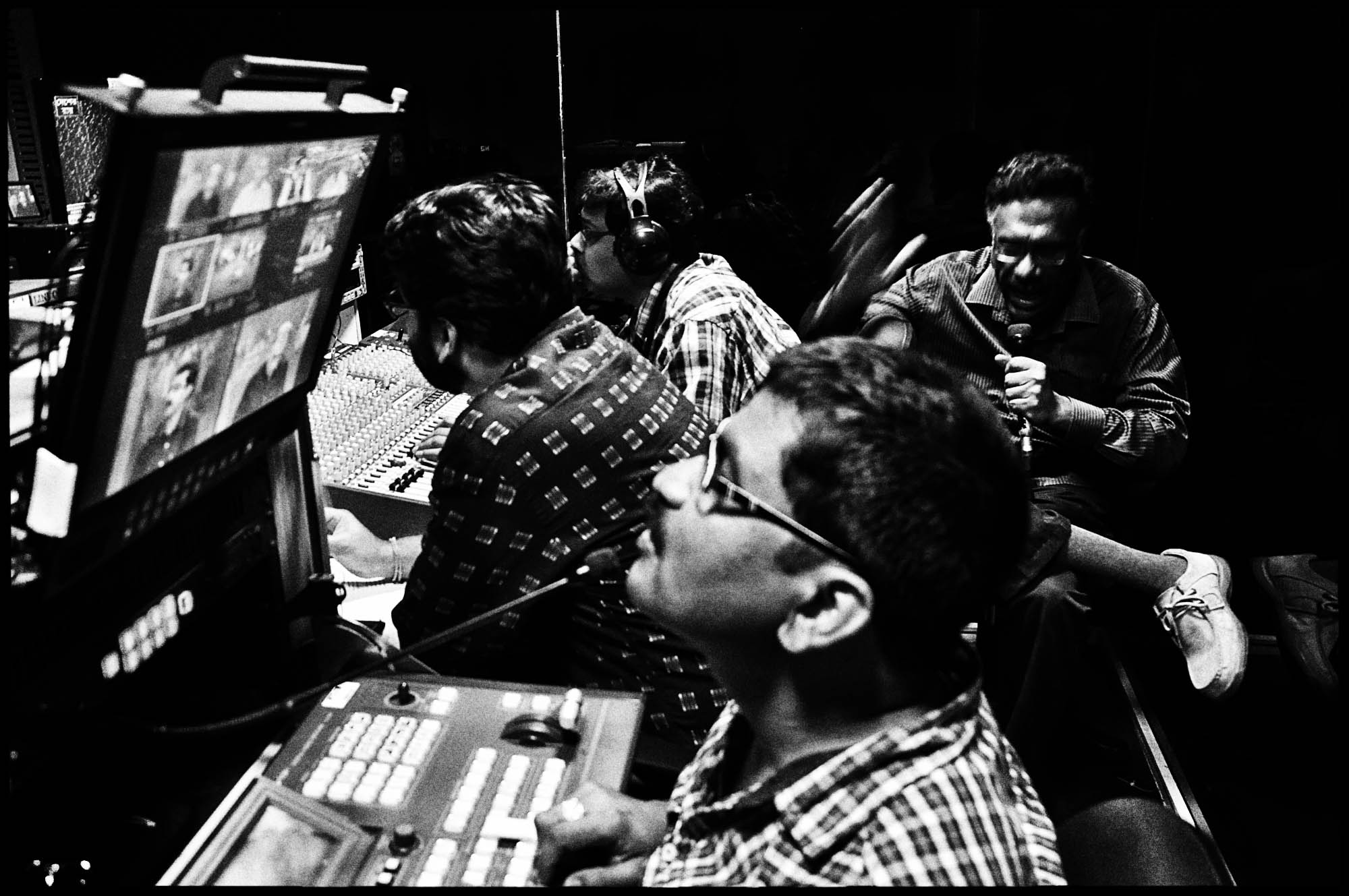 A studio space where the newsroom debates take place in a popular news channel in Kolkata
